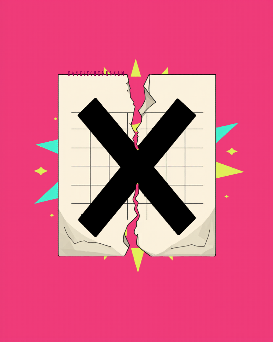 Pop art illustration of a paper calendar crossed out with a bold black X.